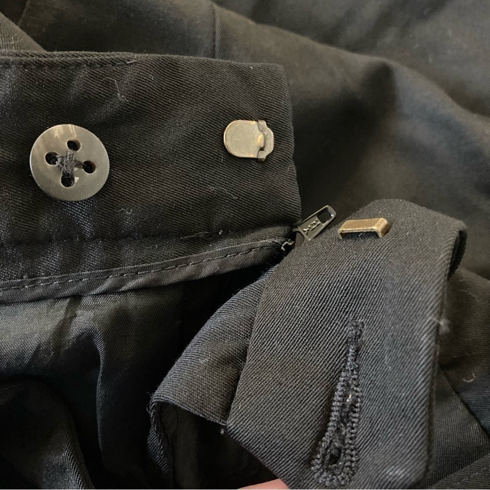 Ralph Lauren Blue Label 100% Wool Black Cuffed Wide Leg Dress Trouser Pants Size - Picture 5 of 12